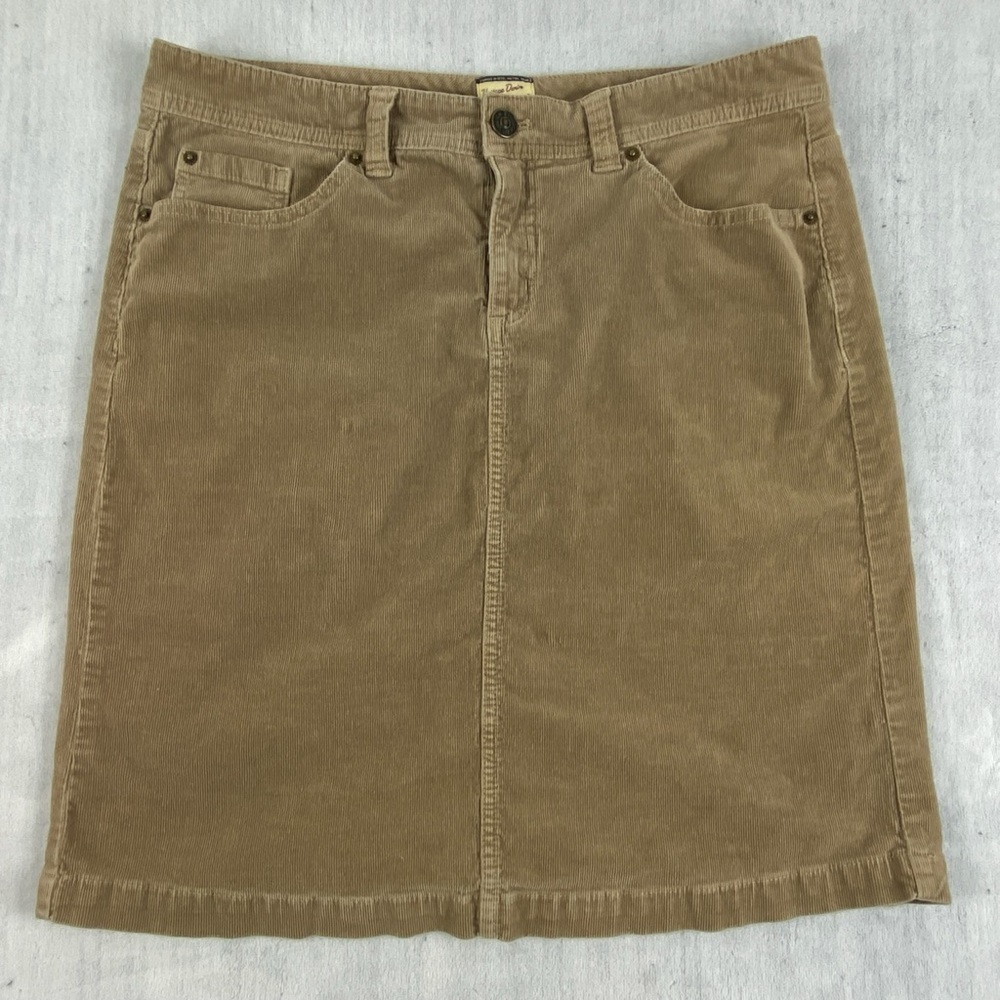 Heritage Denim by Bass Skirt Size 10 Brown Corduroy A-line Above the Knee Length